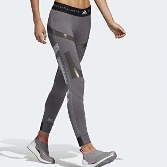 Adidas Stella McCartney Women’s Parley RUN ULTRA TIGHTS Leggings Gray M - Picture 4 of 16